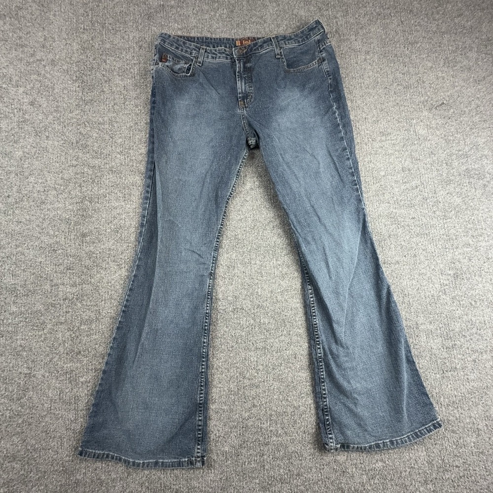 L.e.i. Jeans Womens 16 Medium Wash Blue Mid Rise Bootcut Stretch Denim Pants